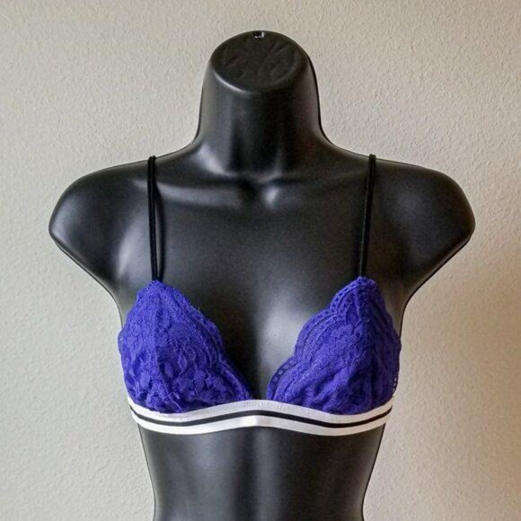 NWOT Honeydew Intimates Blue Floral Lace Bralette M - Picture 1 of 9
